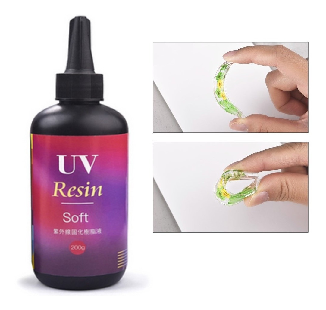 Resina Uv Cristal Soft Curado Ultravioleta Joyas 200g