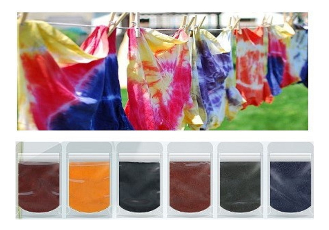 Anilinas Tie Dye 6 Colores 10gr Cu. Teñido Colores Vivos