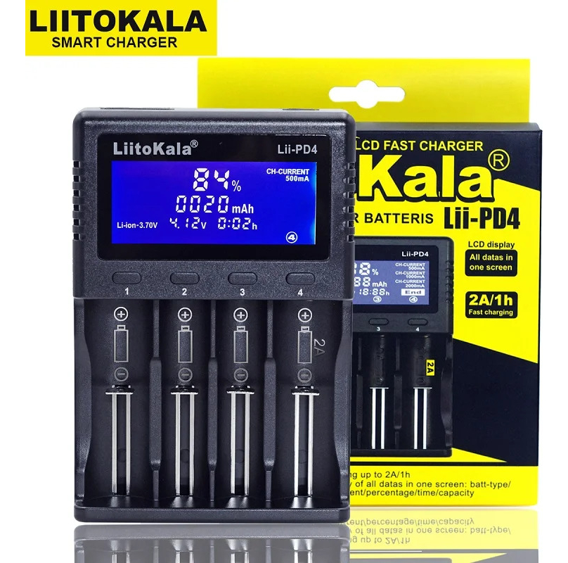 Cargador De Pilas Liitokala Lii-pd4 110-220volt Entrada