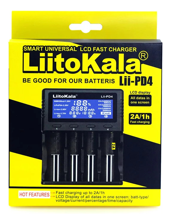 Cargador De Pilas Liitokala Lii-pd4 110-220volt Entrada