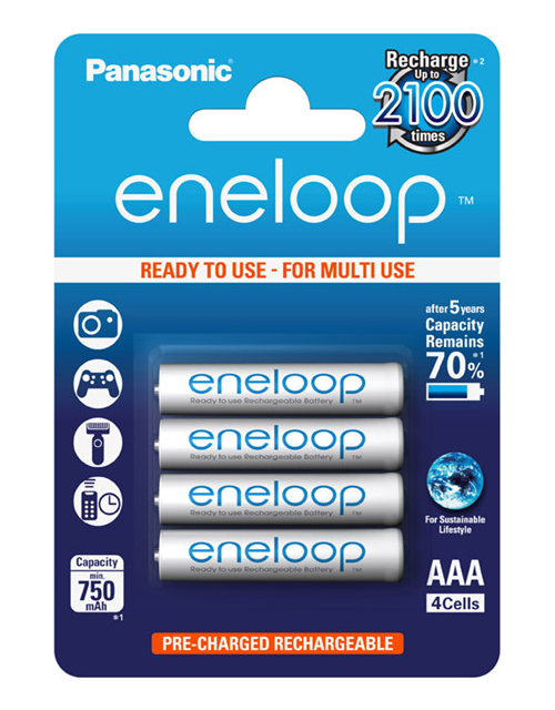 Pila Panasonic Recargable Eneloop Aaa Con 4 Unidades 800 Mah