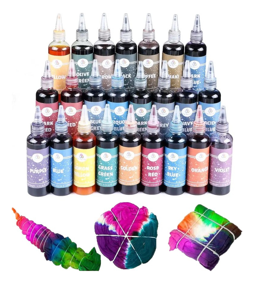 Anilinas Tie Dye 24 Colores 100ml Cu. Teñido Colores Vivos