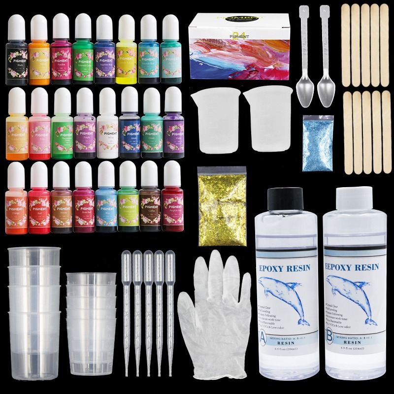 Resina Epóxica Cristal Kit Iniciación 57pcs 1.1 408ml