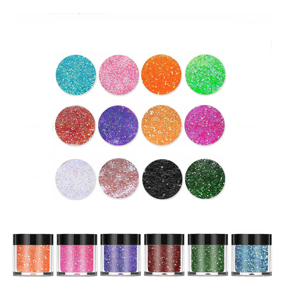 Glitter Para Resina Uv 12 Colores Aros Llaveros Colgante