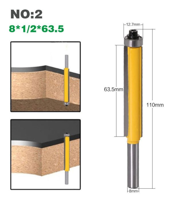 Fresa Madera Copiadora Larga 63.5mm De Corte Vástago 8mm - Imagen 3