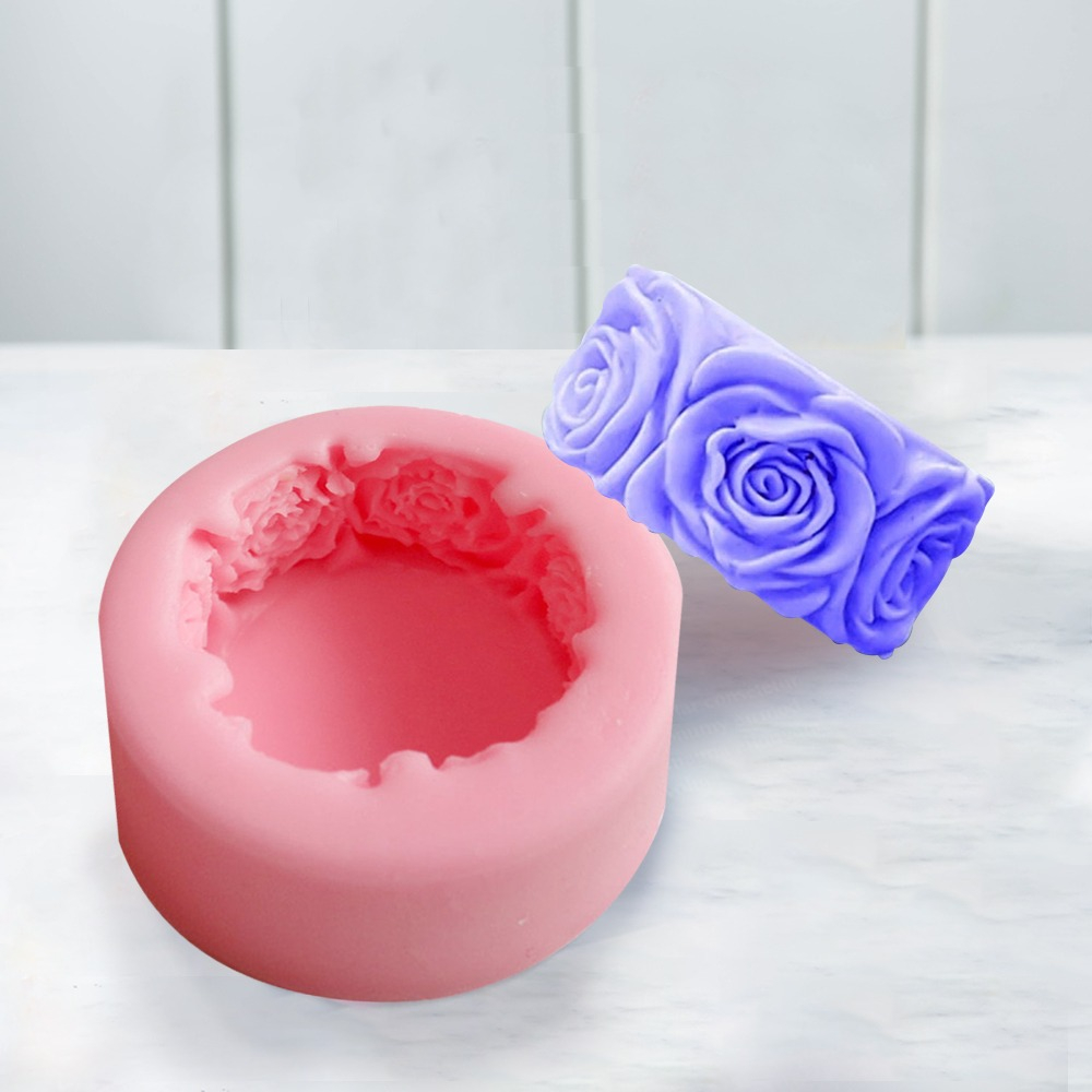 Molde Silicona Velas Y Jabón Rosas