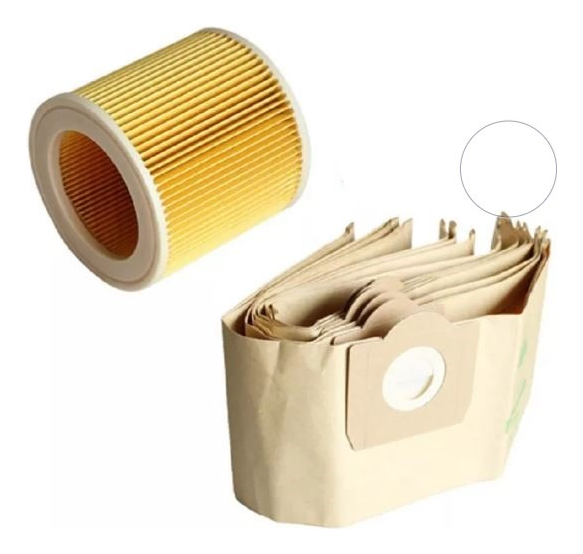 Kit Filtro Bolsa Para Karcher 5un Wd 3.300 Wd 3.200 Wd3.500