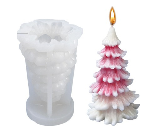 Molde Silicona Velas Y Jabón Árbol De Navidad A