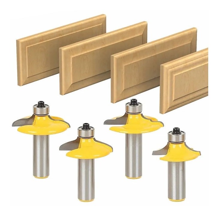 Fresa Madera Moldura Tablero Toma 1/2 Set 4 Pcs