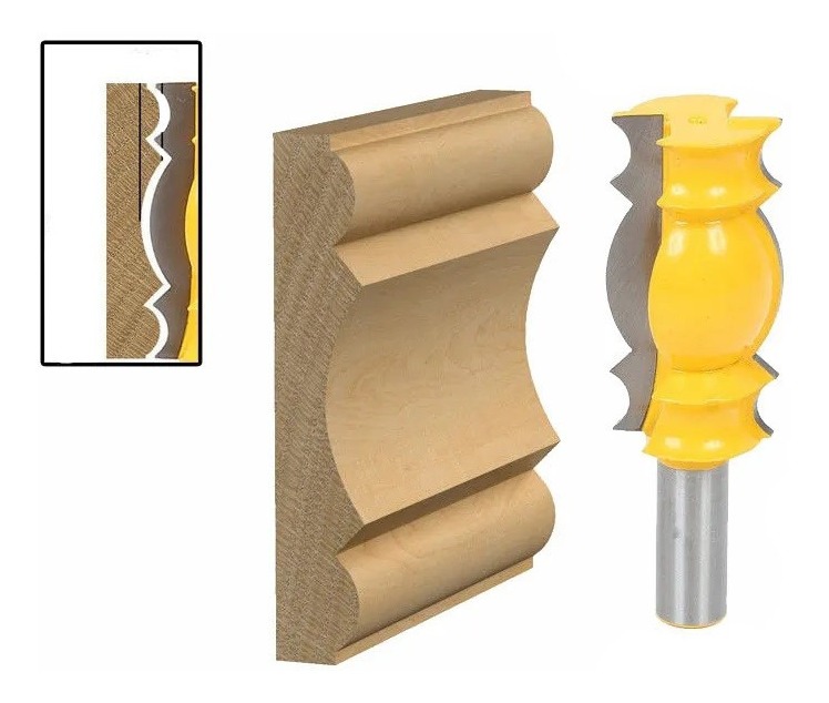 Fresa Madera Moldura Zócalo Marcos Vástago  1/2  X 60mm