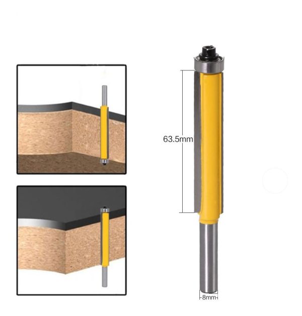 Fresa Madera Copiadora Larga 63.5mm De Corte Vástago 8mm - Imagen 2