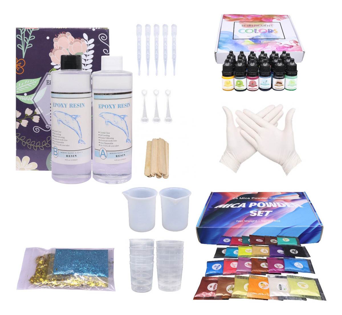 Resina Epóxica Kit Iniciación 67pcs 1.1 Cristal