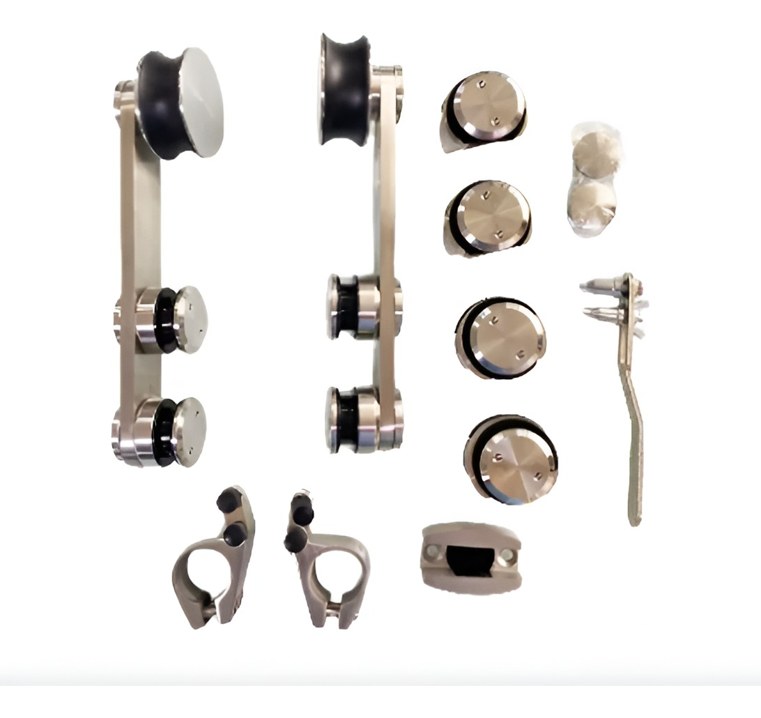 Corredera Puerta Shower Vidrio 8 A 12m Kit 1 Puerta Cromado