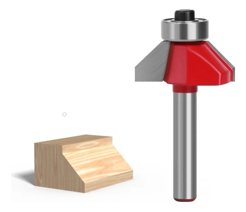 Fresa Madera Copiadora Angulo 45° Toma 1/4×3/8 Con Chaflán