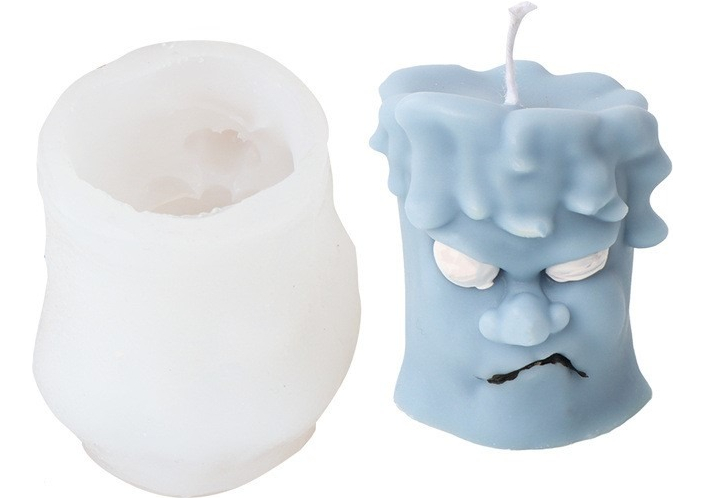 Molde Silicona Velas Y Jabón Rostro Enojado Pequeño