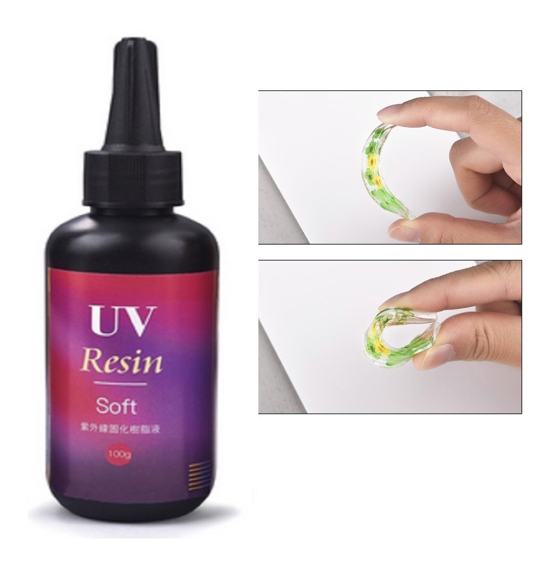 Resina Uv Cristal Soft Curado Ultravioleta Joyas 100g