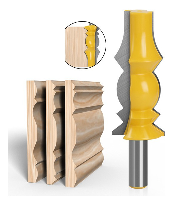 Fresa Madera Moldura Doble Zócalo Marcos Vástago  1/2  X 81mm