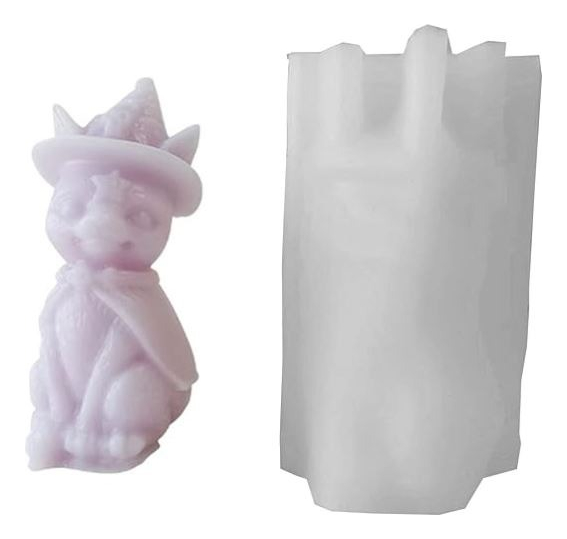 Molde Silicona Velas Y Jabón Gato Hechicero