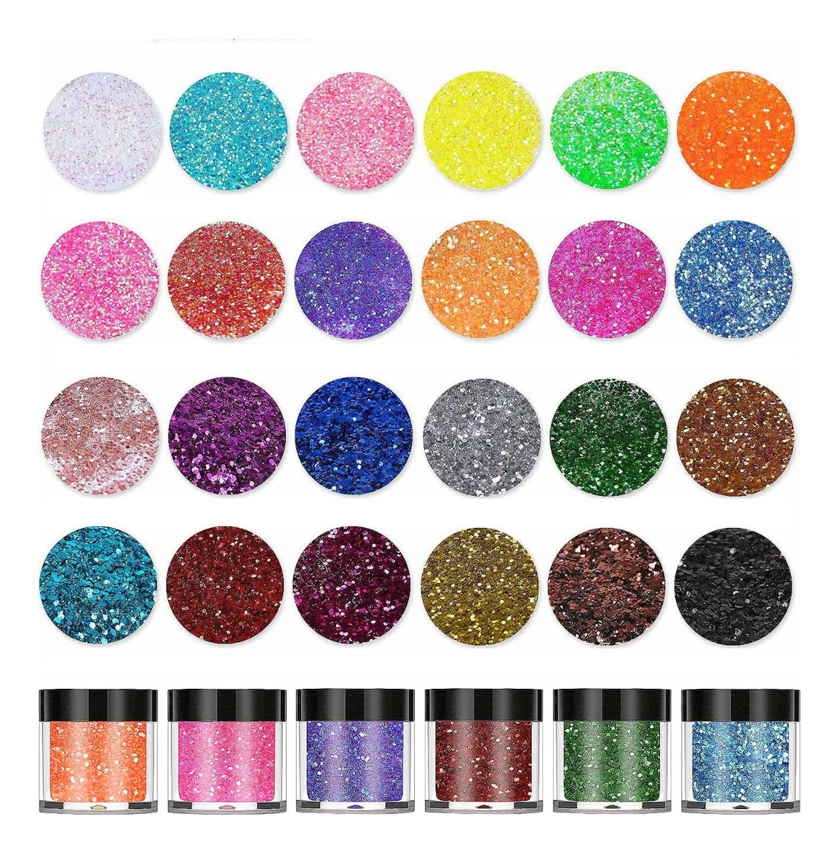 24 Lentejuelas Glitter Purpurina Decoración Uñas Ojos Cuerpo