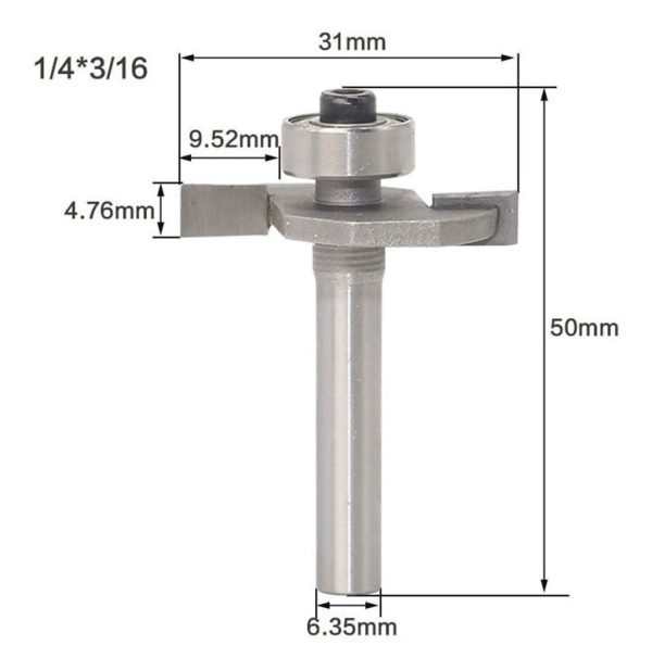 Fresa Madera T 1/4 X 3/16 - Imagen 2