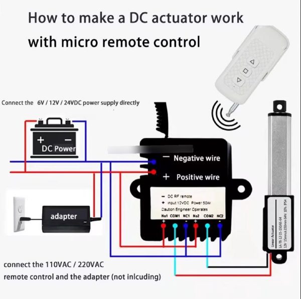 Mini Actuador Lineal Dc 12v 188n Extensión 5cm. Largo 10.4cm - Imagen 4