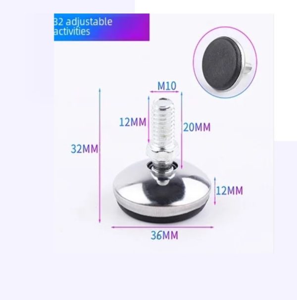 Patín Mueble Nivelador Silas Patas Cama Sofá 100un Hilo M10 - Imagen 2