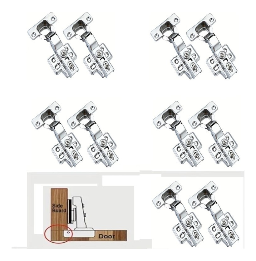 Bisagra Puerta Recta Cierre Suave Cazoleta 35mm Inox 5 Pares