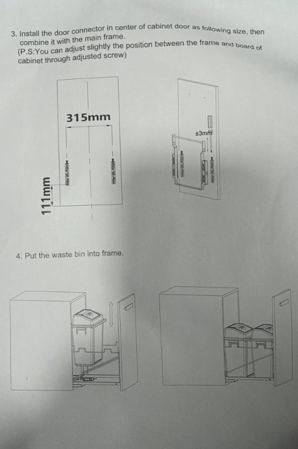 Basurero Mueble Cocina Doble 28lt Con Tapa 1pc - Imagen 3