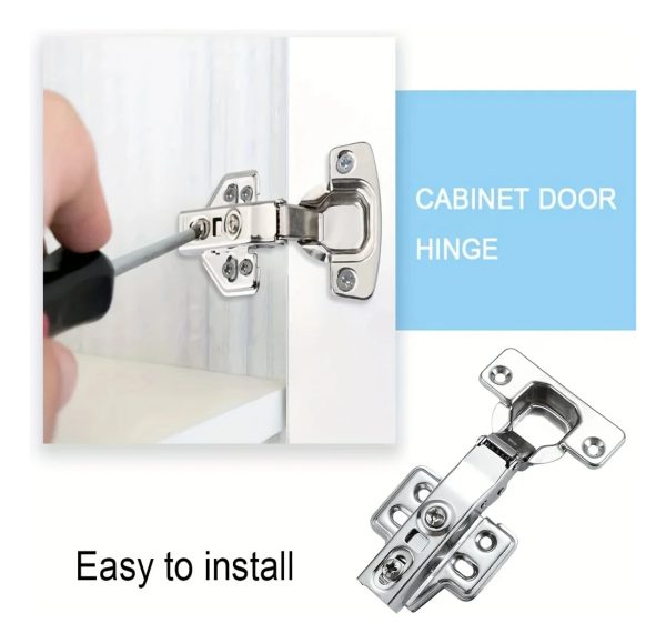 Bisagra Puerta Recta Cierre Suave Cazoleta 35mm Inox 2 Pares - Imagen 3