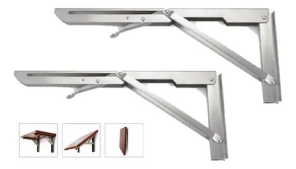 Bisagras Escuadra Soporte Estante Repisa Plegable 50cm 1par