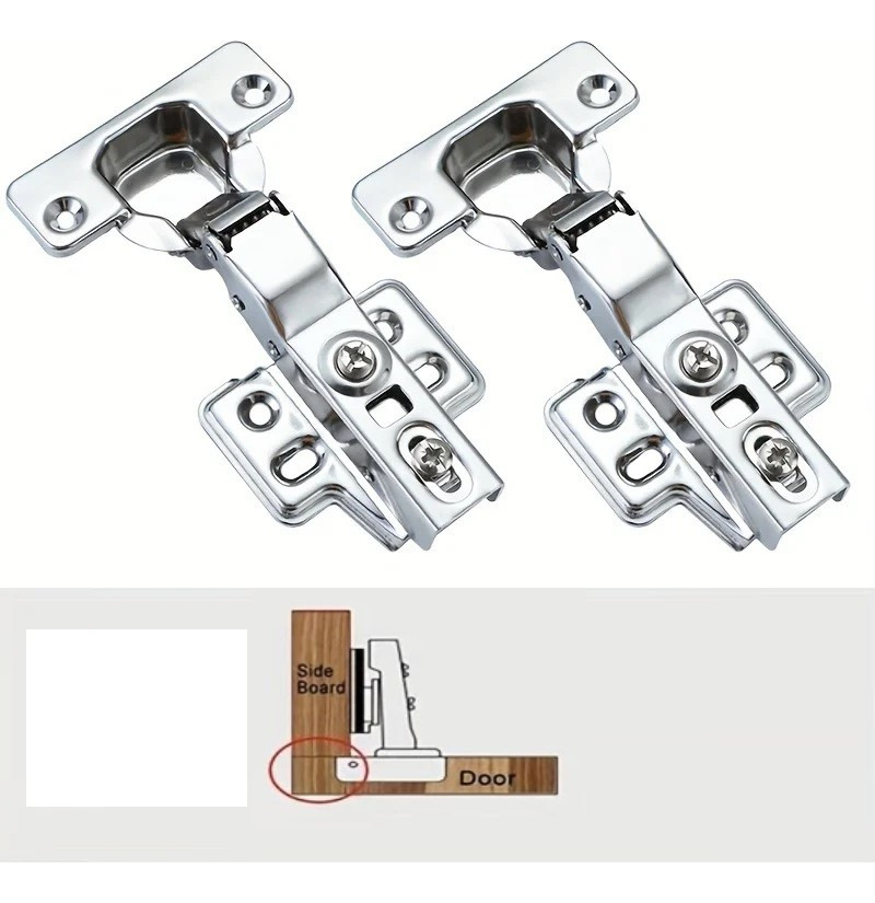 Bisagra Puerta Recta Cierre Suave Cazoleta 35mm Inox 1 Par