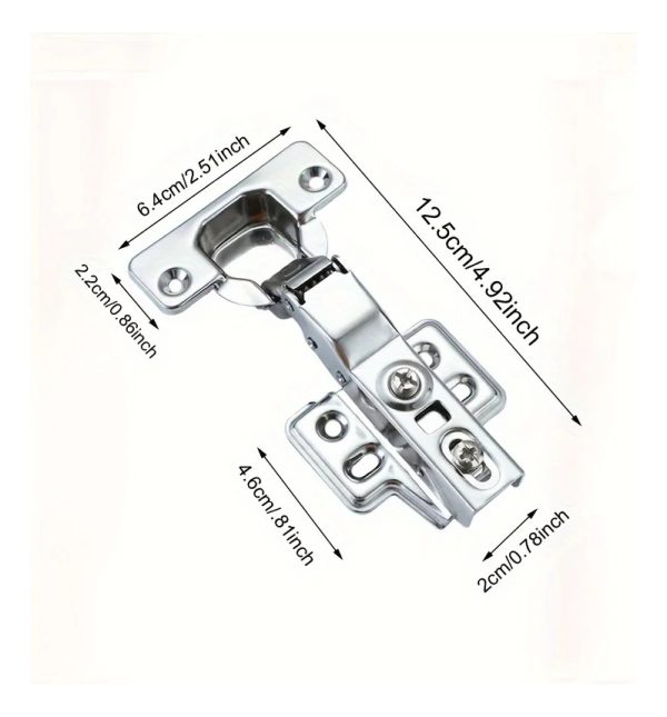 Bisagra Puerta Recta Cierre Suave Cazoleta 35mm Inox 2 Pares - Imagen 2