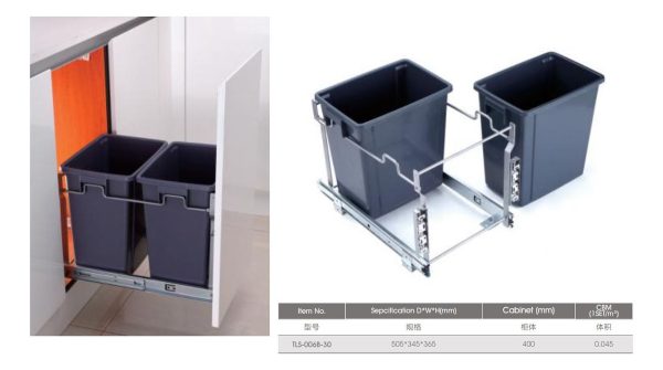 Basurero Mueble Cocina Doble 28lt Con Tapa 1pc - Imagen 2