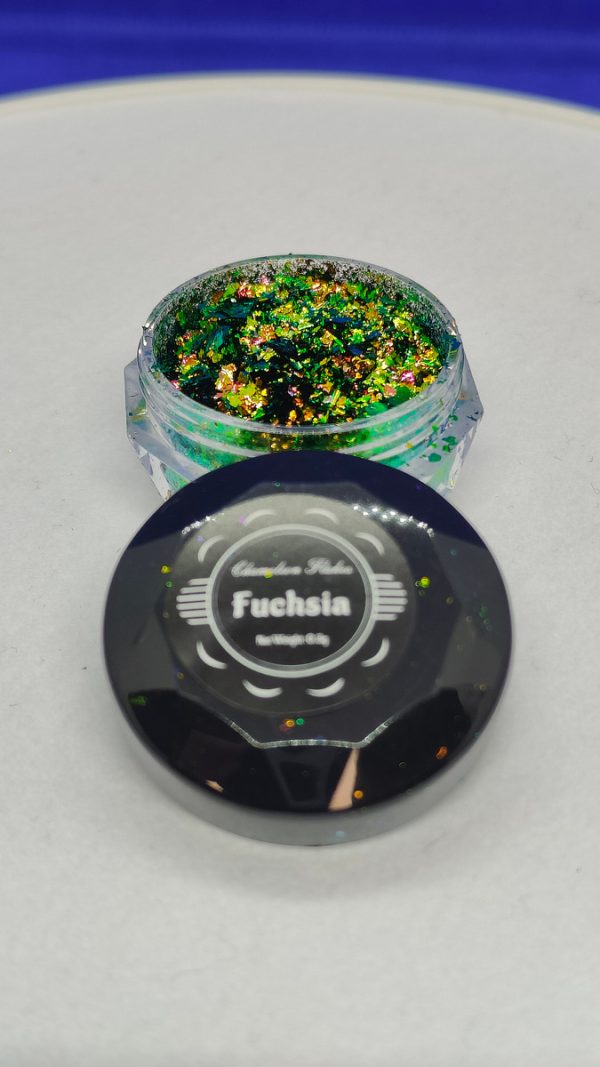 Pigmento Escamas Camaleon Fucsia Para Resina Slime Uñas Vela - Imagen 3