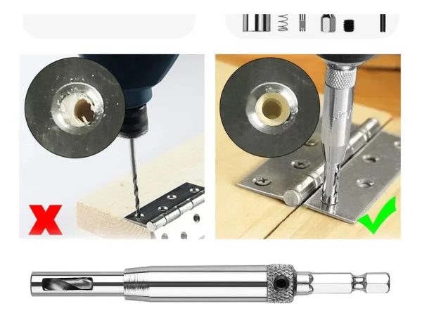 Broca Autocentrante Centro Bisagras Rieles 7pcs+alen - Imagen 2