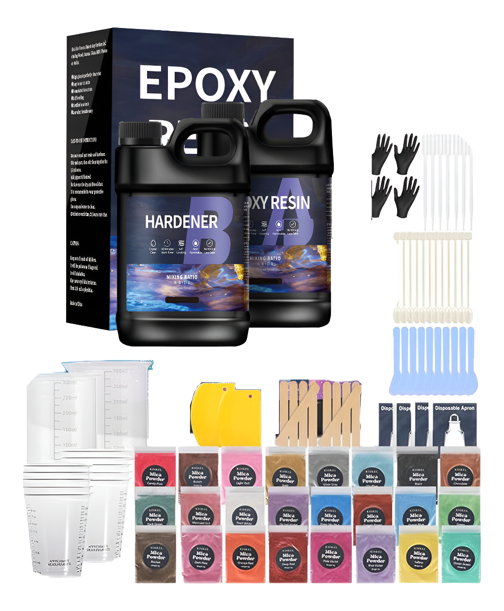 Resina Epóxica 2kg 86 Piezas Profesional Especial Mesa