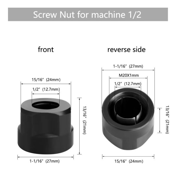 Tuerca Repuesto Fresadora Router 1/2 Maki.bosh Otros Modelos - Imagen 2