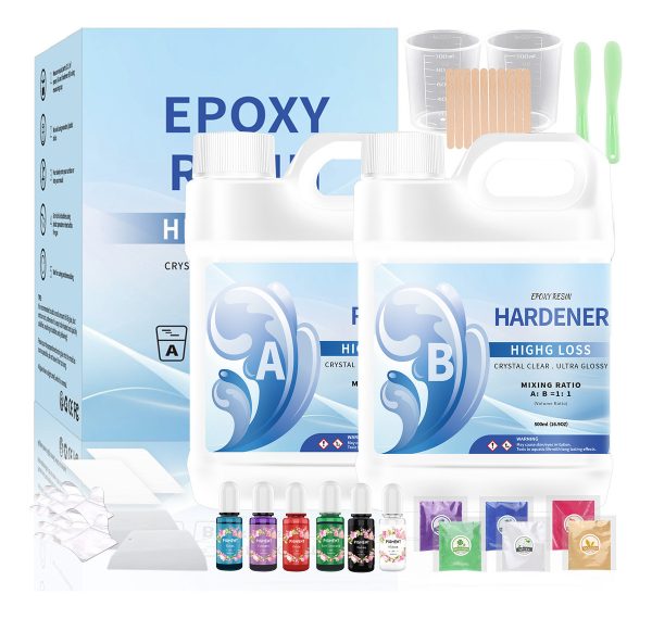 Resina Epóxica Cristal Kit Iniciación 34pcs 1.1 500ml - Imagen 3
