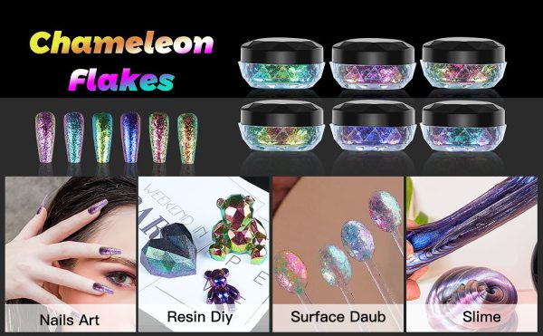 Pigmento Escamas Camaleon Violeta Resina Slime Uñas Vela - Imagen 2