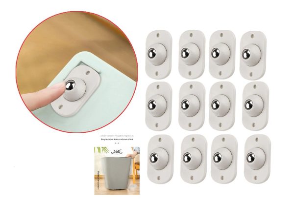 Rueda Para Maceteros Cajas Plásticas Basureros 12pcs C/adhes - Imagen 2