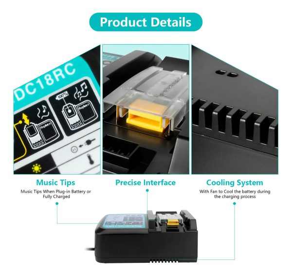 Cargador Batería Para Makita Dc18 18v - Imagen 4