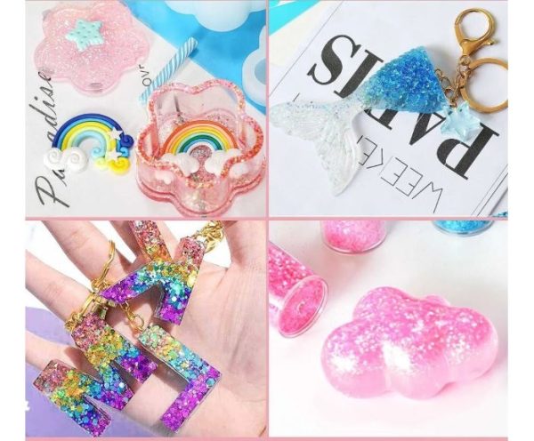 Glitter Oro Rosa Para Resina Uñas Llaveros Aros Pigmento - Imagen 2