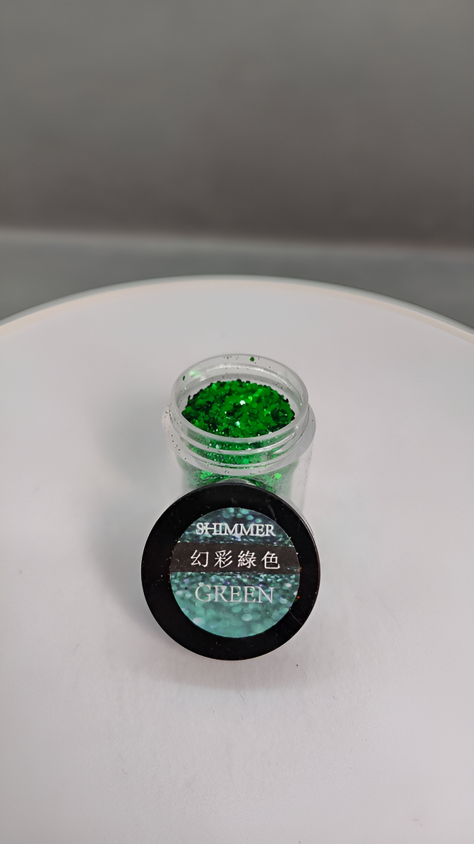 Glitter Verde Para Resina Uñas Llaveros Aros Pigmento