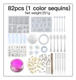 Kit Molde Silicona Resina Uv Inicio Collar Llavero Aros 82pc - Imagen 2