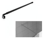 Barra De Soporte De Vidrio De Ducha Negro 80-100cm