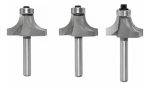 Fresa Madera Cuarto Rodon 3un Toma 6mm R 9.52, 11.1 Y 12.7mm