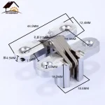Bisagra Invisible Oculta Para Puerta 45mm Cromo Satín 2 Pcs - Imagen 2