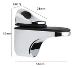 Soporte Repisa Vidrio De 3 A 20mm Cromado Brillan 2 Unidades - Imagen 3