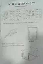 Basurero Para Puerta Cocina Doble 28lt Con Tapa 1pc - Imagen 4