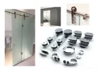 Corredera Puerta Shower Vidrio 8 A 12m Kit 1 Puerta Cromado - Imagen 2
